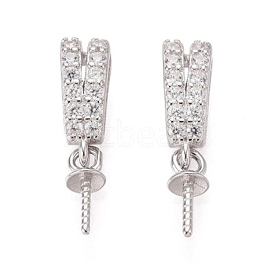 925 Sterling Silver Micro Pave Cubic Zirconia Pendant Bails STER-N016-92P-1