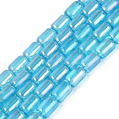 Electroplate Transparent Glass Beads Strands EGLA-Q132-03A-A06-1