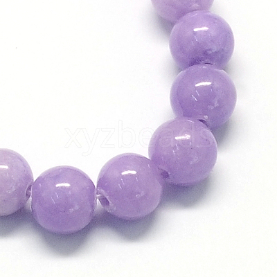 Natural Dyed Yellow Jade Gemstone Bead Strands X-G-R271-8mm-YXS24-1