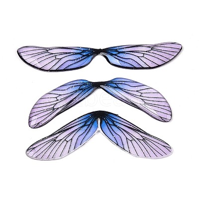 3Pcs Transparent Epoxy Resin Butterfly Wings Cabochons X-RESI-N045-11B-1