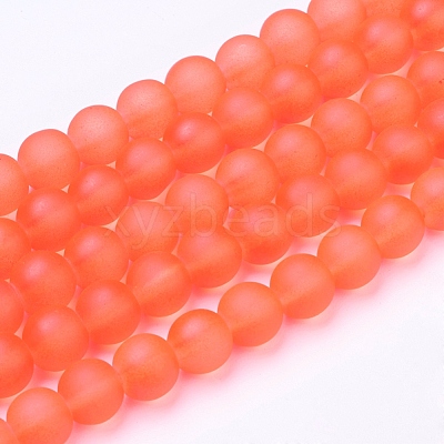 Baking Paint Transparent Glass Bead Strands X-GLAA-S031-8mm-27-1