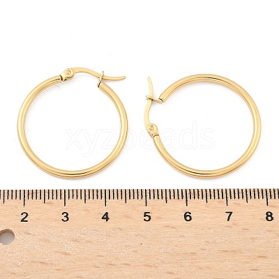 Ion Plating(IP) 304 Stainless Steel Hoop Earrings X-EJEW-N0016-11G-D-1