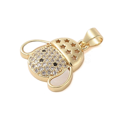 Brass Micro Pave Clear Cubic Zirconia Pendants KK-I712-27G-1
