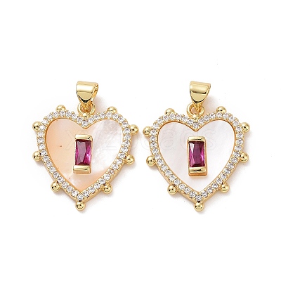 Brass Micro Pave Cubic Zirconia Pendants ZIRC-F134-22G-03-1