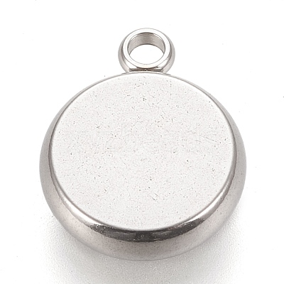 Tarnish Resistant 304 Stainless Steel Pendant Cabochon Settings STAS-K202-03C-P-1