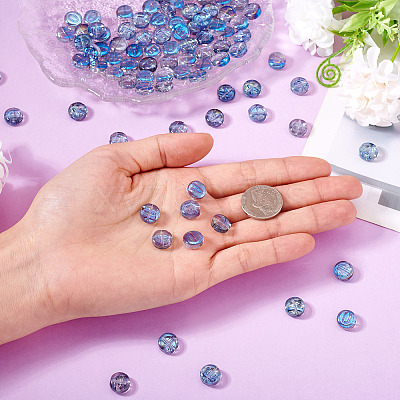 100Pcs 5 Styles Transparent Electroplated UV Plating Glass Beads GLAA-TA0003-19A-1