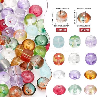 280pcs 14 Style Transparent Glass Beads GLAA-CA0001-49-1