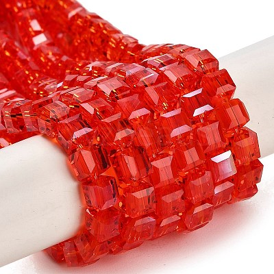Electroplate Glass Beads Strands EGLA-R030-6x6mm-01-1