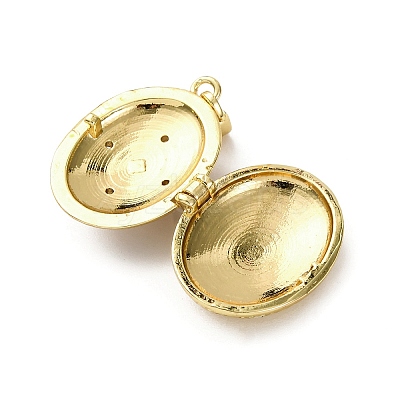 Brass Enamel Locket Pendants KK-F912-05A-G-1