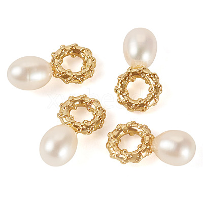 4Pcs Natural Cultured Freshwater Pearl Pendant PALLOY-TAC0179-1