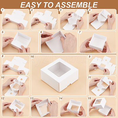 Square Kraft Paper Storage Gift Boxes CON-WH0095-100B-01-1
