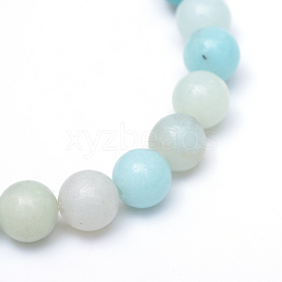 Round Natural Grade A Amazonite Bead Strands X-G-R345-6mm-16-1