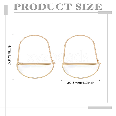 1 Pair Brass Glass Hoop Earrings for Women EJEW-LP0003-53C-1
