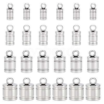 60Pcs 4 Styles 201 Stainless Steel Cord Ends STAS-UN0063-70-1