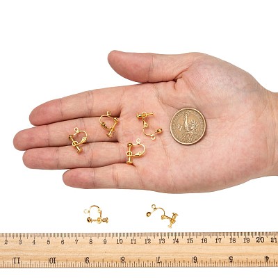 Brass Screw On Clip-on Earring Findings X-KK-L164-01G-1