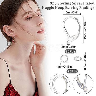 20Pcs 2 Style Brass Leverback Earring Findings with Loop DIY-BBC0001-02S-1