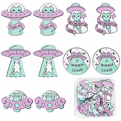 20Pcs 5 Style Opaque Acrylic Pendants SACR-SC0001-06-1