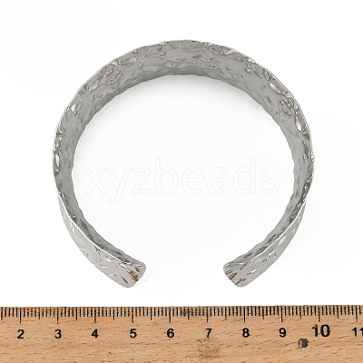 304 Stainless Steel Wide Open Cuff Bangles for Women BJEW-K230-03C-P-1