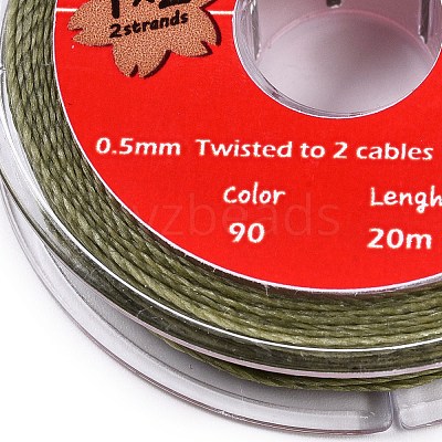 2-Ply Round Waxed Cotton Thread Cords YC-T004-01A-15-1
