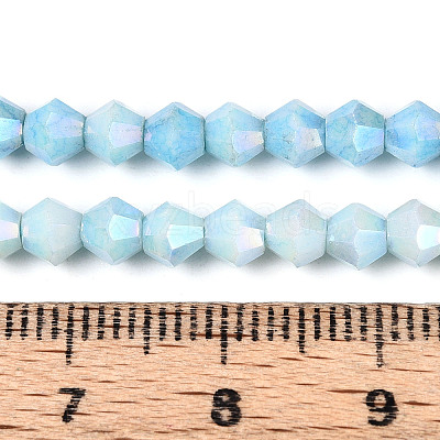 Anti-Tarnish Electroplate Bicone Glass Beads Strands EGLA-T021-4mm-16-08-1