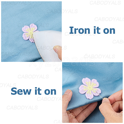 50Pcs 5 Colors Polyester Applqiues PATC-CY0001-59-1