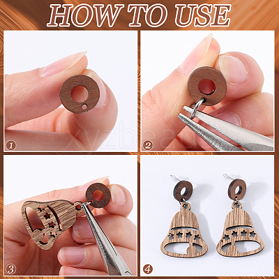 50Pcs Wood Stud Earring Finding FIND-SP0001-19A-1