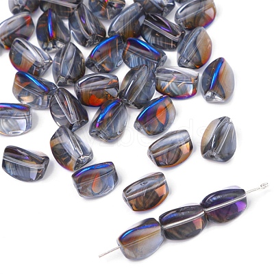 10Pcs Electroplate Transparent Glass Beads EGLA-WH0001-06E-1