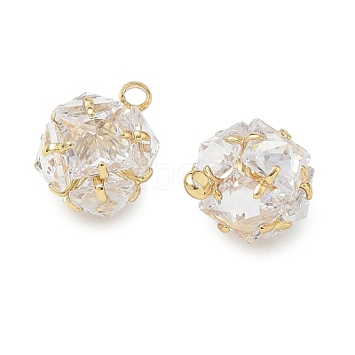 Brass Pave Clear Cubic Zirconia Charms CU-CBAD360-08G-04-1