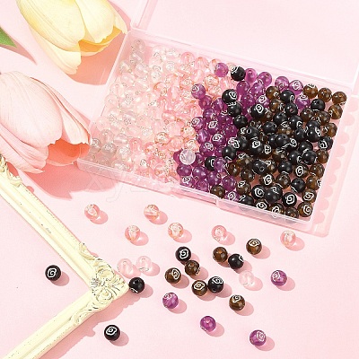 200Pcs 5 Colors Plating Acrylic Beads OACR-FS0002-03-1
