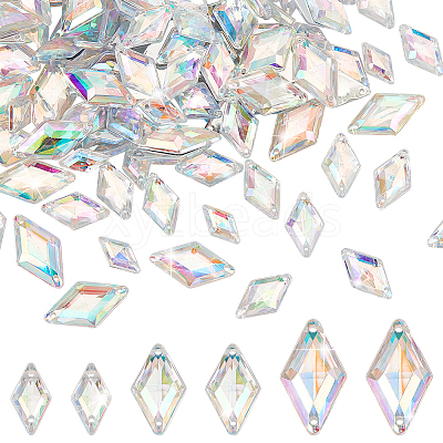 300Pcs 3 Styles Acrylic Sew on Rhinestone MACR-PH0001-76B-1