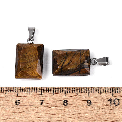 Natural Tiger Eye Pendants G-N349-17P-01-1