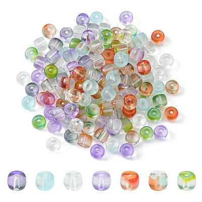 140Pcs 7 Colors Transparent Glass Beads GLAA-FS0001-45-1