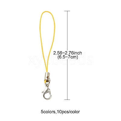 50Pcs 5 Colors Polyester Cord Mobile Straps MOBA-YW0001-03-1