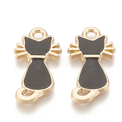 Alloy Enamel Kitten Pendants X-ENAM-S115-038A-1