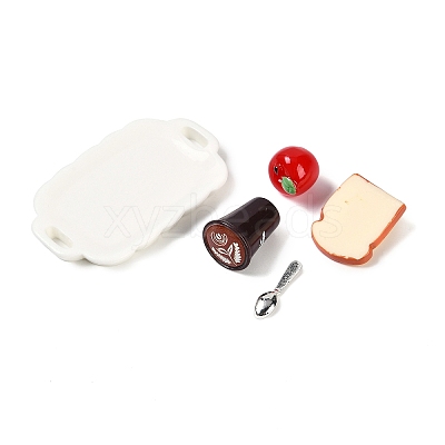 Resin Miniature Breakfast Set Ornaments DIY-H174-01I-1