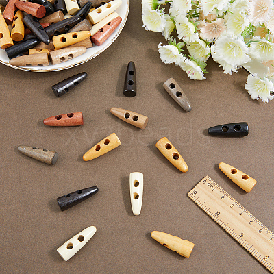 80Pcs 8 Colors 2-Hole Wood Buttons WOOD-GF0002-35C-1