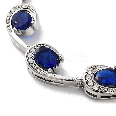 Platinum Alloy Teardrop Link Chain Bracelets BJEW-A005-01A-1