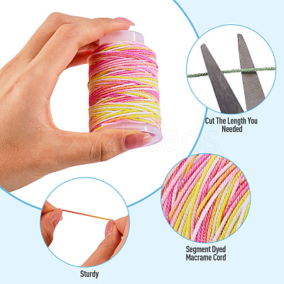 3 Rolls 3 Colors Segment Dyed Macrame Cotton Cord OCOR-TA0004-20B-1