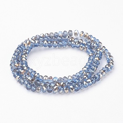 Electroplate Glass Faceted Rondelle Beads Strands EGLA-D020-4x3mm-54-1