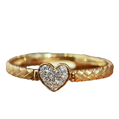 Heart 925 Sterling Silver Micro Pave Clear Cubic Zirconia Finger Rings FS-WGC3F33-02-1