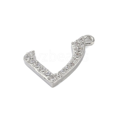 Rack Plating Brass Micro Pave Clear Cubic Zirconia Pendants KK-A224-03K-P-1