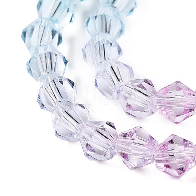 Gradient Color Baking Paint Glass Bead Strands DGLA-A039-T4mm-A05-1