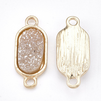 Plating AB Natural Druzy Agate Links connectors G-S344-06-1