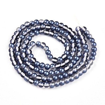 Baking Paint Transparent Glass Beads Strands DGLA-N011-6mm-08-1