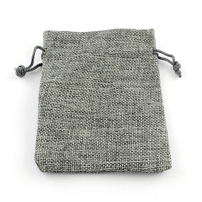 Polyester Imitation Burlap Packing Pouches Drawstring Bags LS-X-ABAG-R005-17x23-04-1