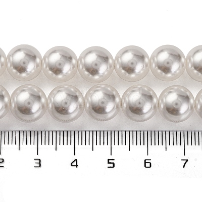 Baking Paint Pearlized Glass Pearl Round Bead Strands PEAR-H019-02D-04-1