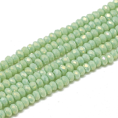 Electroplate Opaque Solid Color Glass Beads Strands X-EGLA-Q112-B06-1