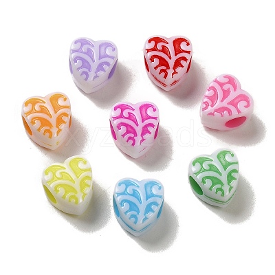 Opaque Acrylic European Large Hole Beads OACR-E039-12-1