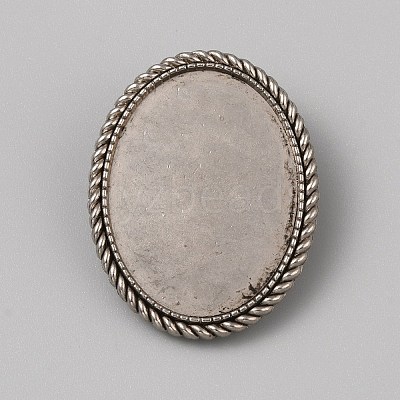 Tibetan Style Zinc Alloy Bolo Tie Slides Clasp Cabochon Settings FIND-WH0260-37G-AS-1