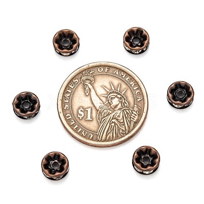 Brass Rhinestone Rondelle Space Beads RB-H035-29-1